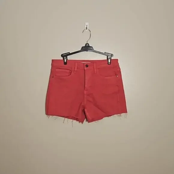 NWT Sam Edelman The Stilleto High Rise Cutoff Shorts in Cherry Sz 6 - Picture 3 of 8